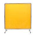 Welding Screen with Frame, 6' x 6' Welding Curtain Screen, Flame-Resistant Vinyl Welding Protection Screen on 4 Swivel Wheel (2 Lockable), Moveable & Professional for Workshop/Industrial, Yellow