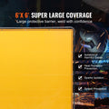 Welding Screen with Frame, 6' x 6' Welding Curtain Screen, Flame-Resistant Vinyl Welding Protection Screen on 4 Swivel Wheel (2 Lockable), Moveable & Professional for Workshop/Industrial, Yellow
