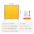 Welding Screen with Frame, 6' x 6' Welding Curtain Screen, Flame-Resistant Vinyl Welding Protection Screen on 4 Swivel Wheel (2 Lockable), Moveable & Professional for Workshop/Industrial, Yellow
