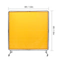 Welding Screen with Frame, 6' x 6' Welding Curtain Screen, Flame-Resistant Vinyl Welding Protection Screen on 4 Swivel Wheel (2 Lockable), Moveable & Professional for Workshop/Industrial, Yellow