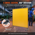 Welding Screen 6x6ft Flame-Resistant Vinyl 4 Swivel Wheels Yellow