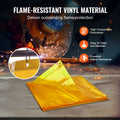 Welding Screen 6x6ft Flame-Resistant Vinyl 4 Swivel Wheels Yellow