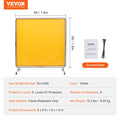 Welding Screen 6x6ft Flame-Resistant Vinyl 4 Swivel Wheels Yellow