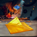 Welding Screen 6x6ft Flame-Resistant Vinyl 4 Swivel Wheels Yellow
