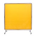 Welding Screen 6x6ft Flame-Resistant Vinyl 4 Swivel Wheels Yellow