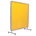 Welding Screen 6x6ft Flame-Resistant Vinyl 4 Swivel Wheels Yellow