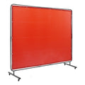 Welding Screen 6x8ft Flame-Resistant Vinyl Red 4 Swivel Wheels