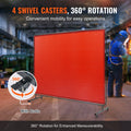 Welding Screen 6x8ft Flame-Resistant Vinyl Red 4 Swivel Wheels