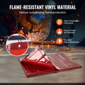 Welding Screen 6x8ft Flame-Resistant Vinyl Red 4 Swivel Wheels