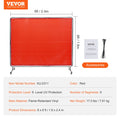Welding Screen 6x8ft Flame-Resistant Vinyl Red 4 Swivel Wheels