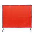 Welding Screen 6x8ft Flame-Resistant Vinyl Red 4 Swivel Wheels