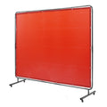 Welding Screen 6x8ft Flame-Resistant Vinyl Red 4 Swivel Wheels