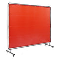 Welding Screen 6x8ft Flame-Resistant Vinyl Red 4 Swivel Wheels