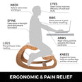 Ergonomic Kneeling Chair Heavy Duty Better Posture Kneeling Stool Office Chair Home for Body Shaping Relieveing Stress Meditation Desk Computer Kneeling Stool Chair