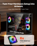 Mid-Tower ATX PC Case 6x120mm PWM ARGB Fans