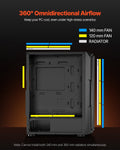 VEVOR Mid-Tower ATX Gaming Case 4x120mm ARGB Fans Computer Box