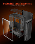 VEVOR Mid-Tower ATX Gaming Case 4x120mm ARGB Fans Computer Box