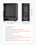 VEVOR Mid-Tower ATX Gaming Case 4x120mm ARGB Fans Computer Box