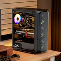 VEVOR Mid-Tower ATX Gaming Case 4x120mm ARGB Fans Computer Box