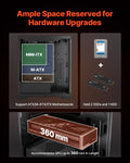 VEVOR PC Gaming Mid-Tower Case ATX 2 Fans Tempered Glass