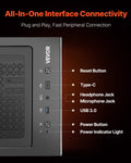 VEVOR PC Gaming Mid-Tower Case ATX 2 Fans Tempered Glass