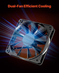 VEVOR PC Gaming Mid-Tower Case ATX 2 Fans Tempered Glass