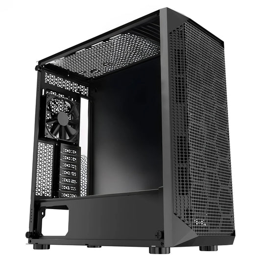 PC Gaming Case, Mid-Tower, Computer Case with High-Airflow Tempered Glass Panel, Dust Filter, 4 x 120 mm Fans, Cable Management, for GPU up to 270 mm in Length, Compatible with ATX/M-ATX/ITX