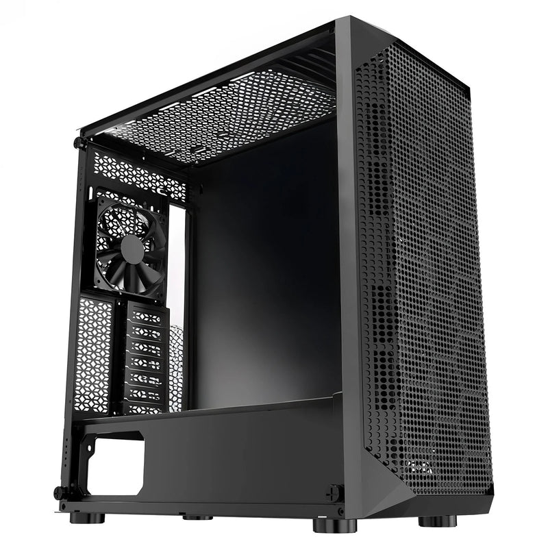 PC Gaming Case Mid-Tower Tempered Glass 4x120mm Fans ATX