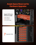 PC Gaming Case Mid-Tower Tempered Glass 4x120mm Fans ATX