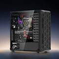 PC Gaming Case Mid-Tower Tempered Glass 4x120mm Fans ATX