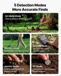 Metal Detector 254mm IP68 Waterproof Gold Professional 5 Modes