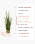 Artificial Grass Plant 1194mm Reed Flower Pot Indoor Outdoor Green