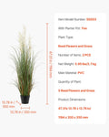 Artificial Grass Plant 2 Pack 1194mm Reed Flower Pot Indoor Outdoor