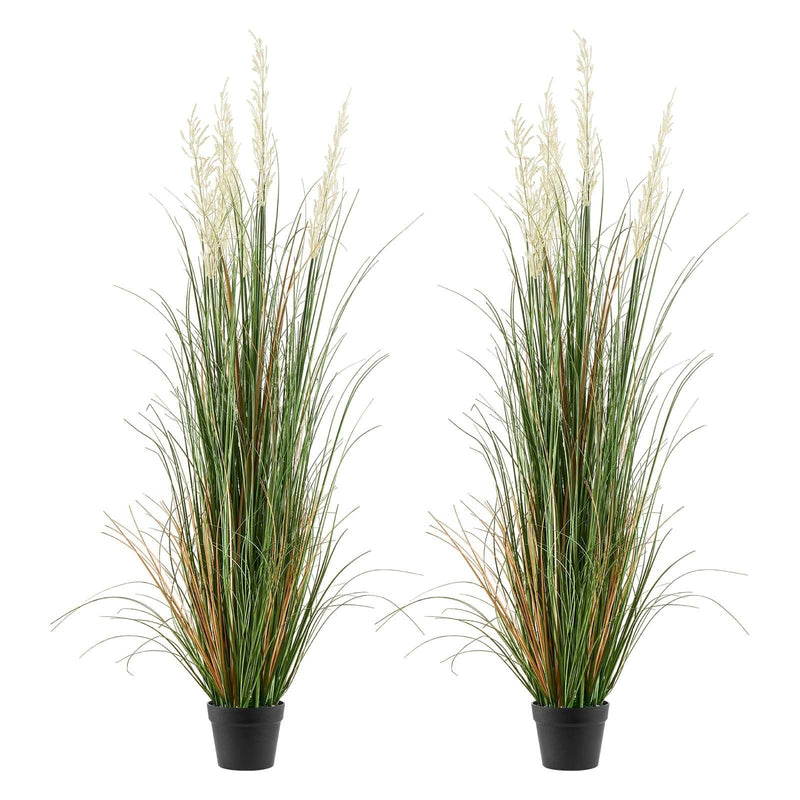 Artificial Grass Plant 2 Pack 1499mm Faux Reed Flower Pot Green