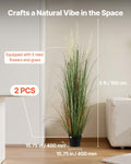 Artificial Grass Plant 2 Pack 1499mm Faux Reed Flower Pot Green