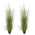 Artificial Grass Plant 2 Pack 1499mm Faux Reed Flower Pot Green