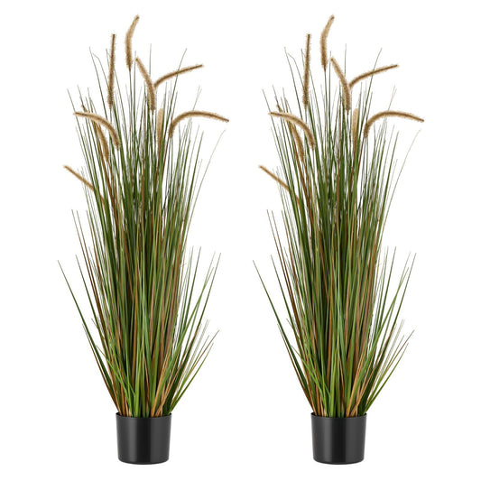 Artificial Grass 2 Pack 1194mm Horsetail Reed Faux Plant Pot