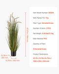 Artificial Grass 2 Pack 1194mm Horsetail Reed Faux Plant Pot