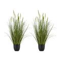Artificial Grass Plant 2 Pack 889mm Cattail Faux Greenery Pot