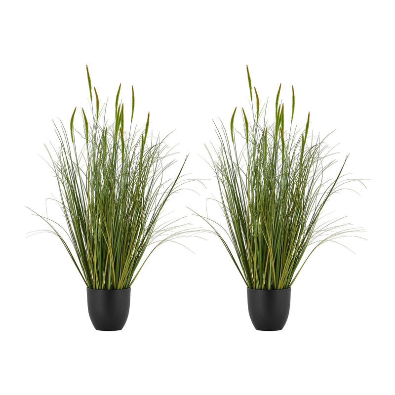 Artificial Grass Plant 2 Pack 889mm Cattail Faux Greenery Pot