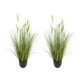 Artificial Grass Plant 2 Pack 889mm Cattail Faux Greenery Pot