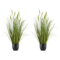 Artificial Grass Plant 2 Pack 889mm Cattail Faux Greenery Pot