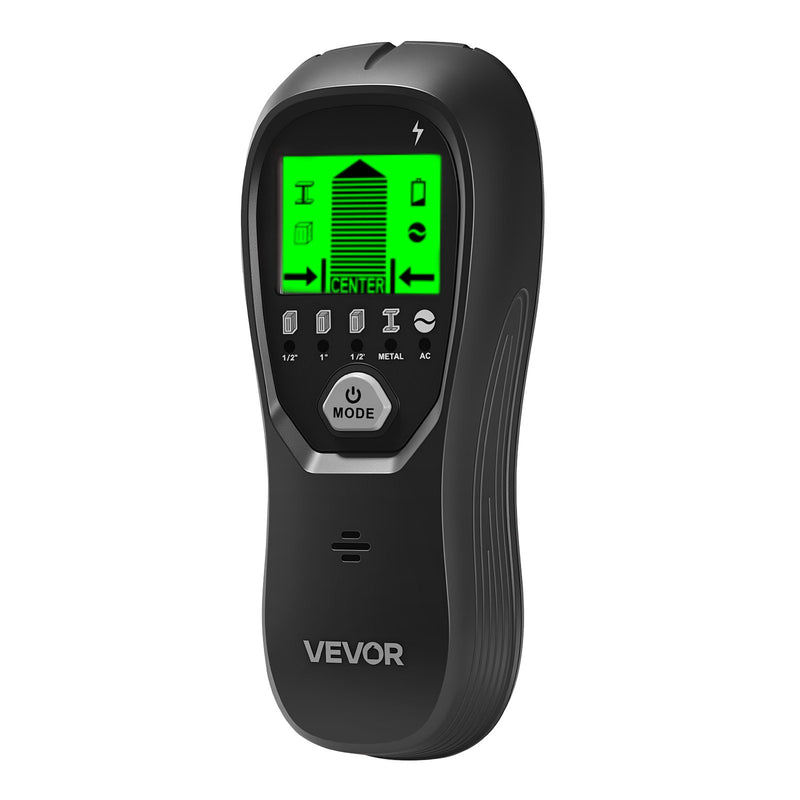 Stud Finder 5 in 1 Wall Scanner Metal AC Wire Detector LCD Alarm Black