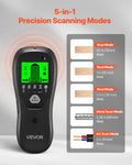 Stud Finder 5 in 1 Wall Scanner Metal AC Wire Detector LCD Alarm Black