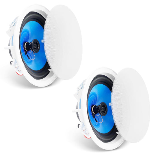 2x 203mm 50W Ceiling Speakers Flush Mount Home Audio System 89dB