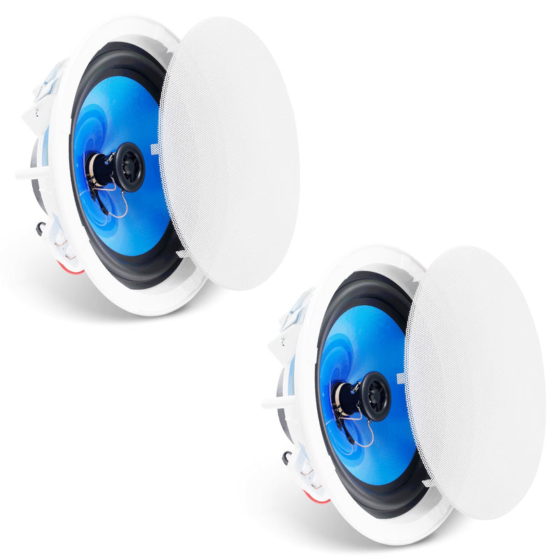 2x 203mm 50W Ceiling Speakers Flush Mount Home Audio System 89dB
