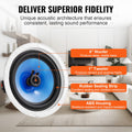 2x 203mm 50W Ceiling Speakers Flush Mount Home Audio System 89dB