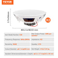 2x 203mm 50W Ceiling Speakers Flush Mount Home Audio System 89dB