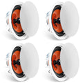 4 PCs 203.2 mm in Ceiling Speakers, 100-Watts, Flush Mount Ceiling & in-Wall Speakers System with 8ΩImpedance 89dB Sensitivity, for Home Kitchen Living Room Bedroom or Covered Outdoor Porches