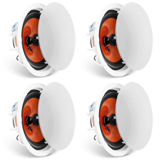 4x 203mm 100W Ceiling Speakers Flush Mount 8Ω Home Kitchen Living Room
